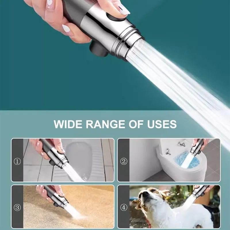 Multifunctional 4 in 1 high pressure massage Handheld shower head with 3 mode adjustment, One-button Adjustment Shower Head And Sprinkler with 1.5m...