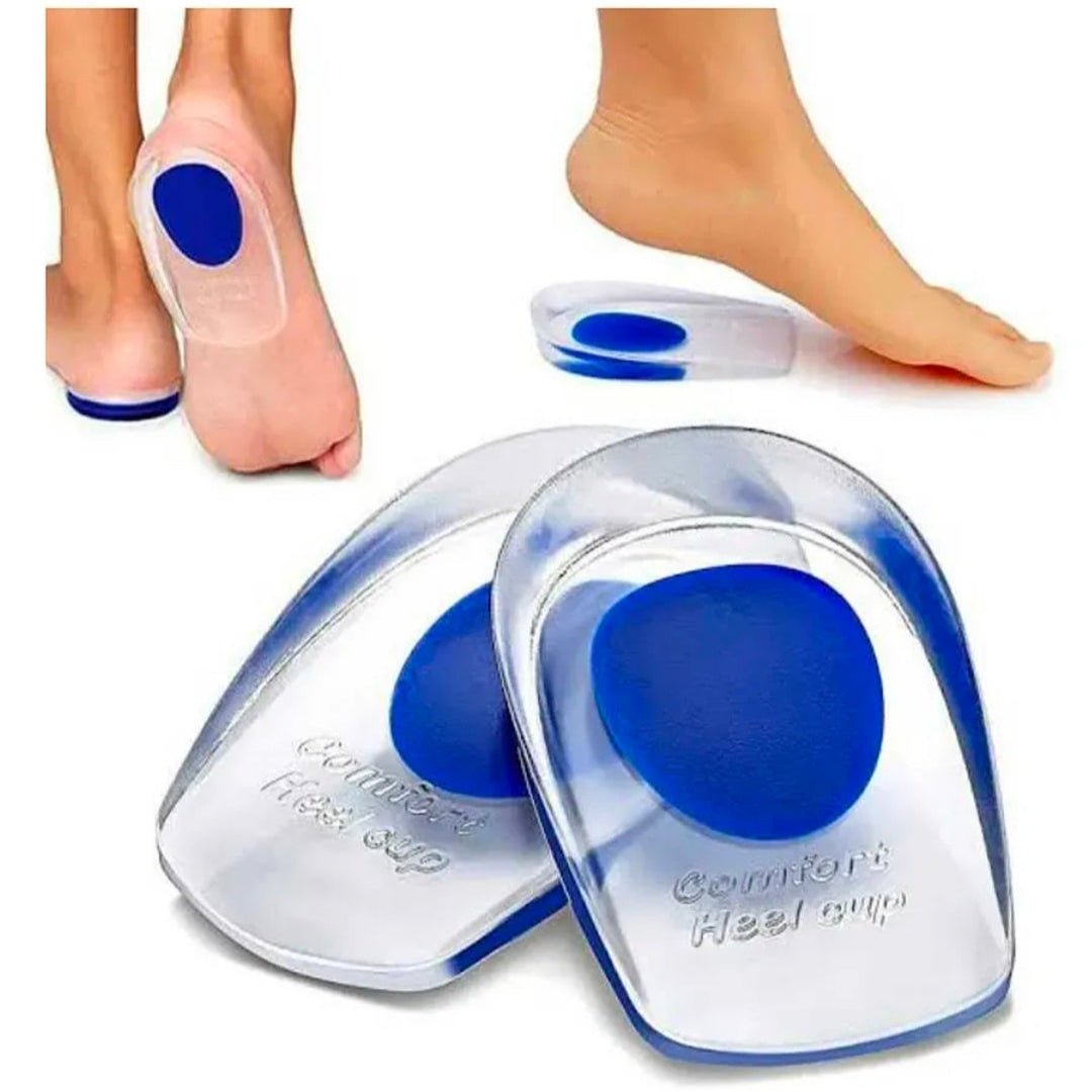 Silicone Gel Heel Pads Cushion Cup Insoles For Pain Relief,Heel Support,Shoe Inserts (1 pair)