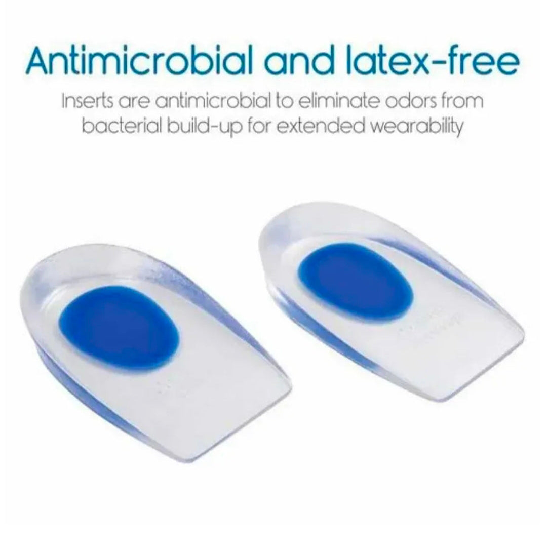 Silicone Gel Heel Pads Cushion Cup Insoles For Pain Relief,Heel Support,Shoe Inserts (1 pair)