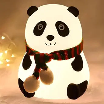 Panda Night Light for Kids - Soft Silicone Rechargeable Lamp with Tap Control, Multi-Color Modes - Perfect for Bedside, Baby Rooms, and Gifting
