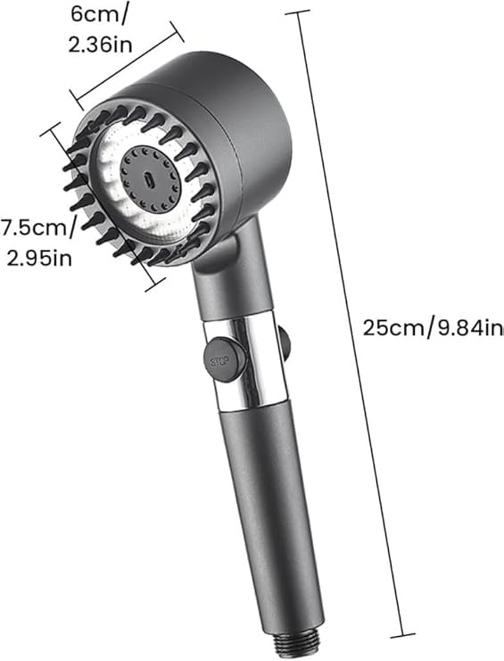 Multifunctional 4 in 1 high pressure massage Handheld shower head with 3 mode adjustment, One-button Adjustment Shower Head And Sprinkler with 1.5m...