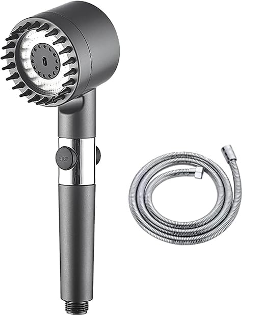 Multifunctional 4 in 1 high pressure massage Handheld shower head with 3 mode adjustment, One-button Adjustment Shower Head And Sprinkler with 1.5m...