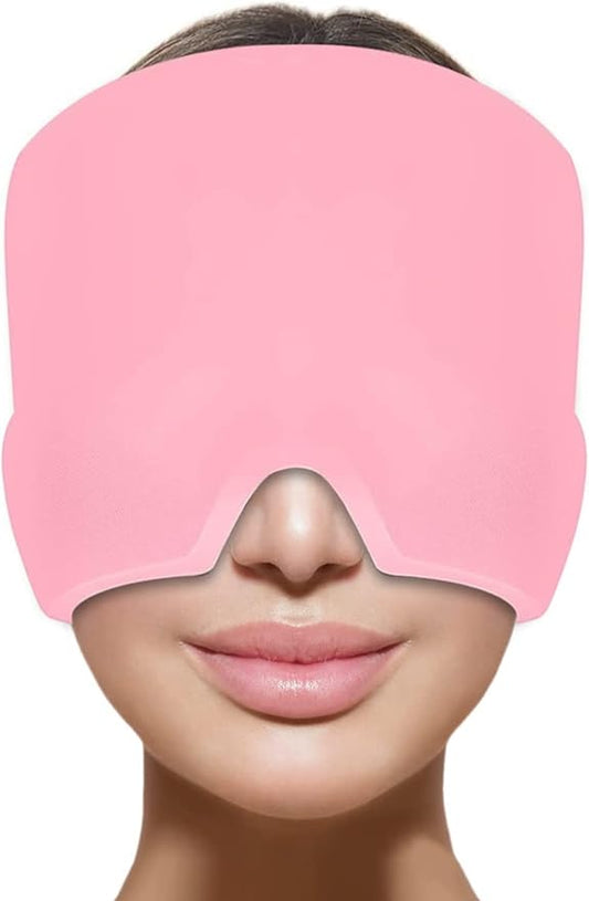 Gel Ice Headache/Migraine Relief Hat, Cold Therapy Migraine Relief /Migraine Ice Head Wrap Ice Pack Mask, Cold Compress Headache Relief Cap