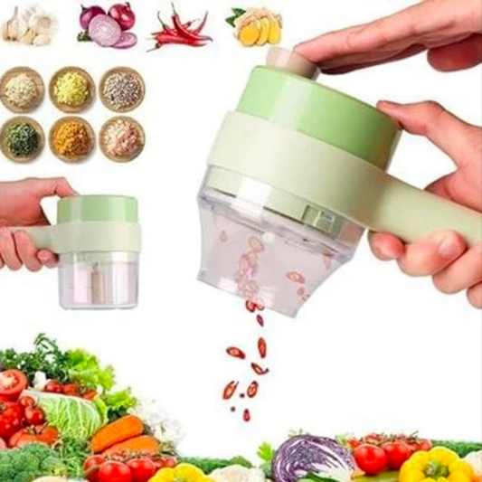 Electric Vegetable Cutter 4 in 1 no Hand Press Mini Multi-Purpose Kitchen Cutter