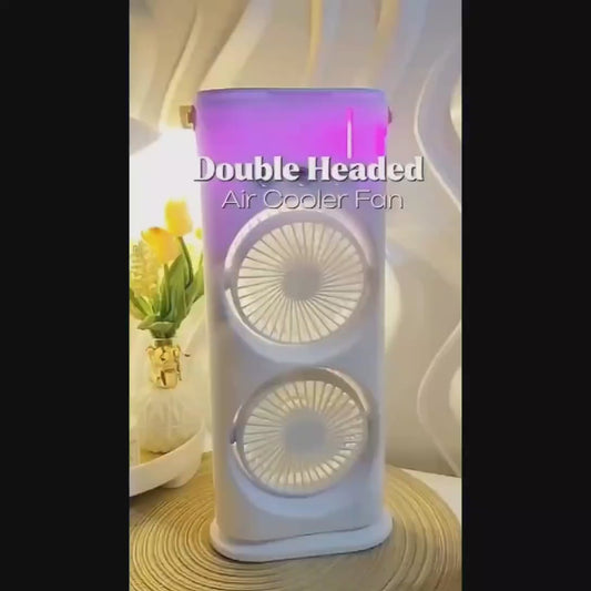 Mini Air Cooler, Double-Ended Spray Cooling with Mist Humidifier Usb Mini Table Cooling for Office Travel Cooler Fan Versatile with Adjustable