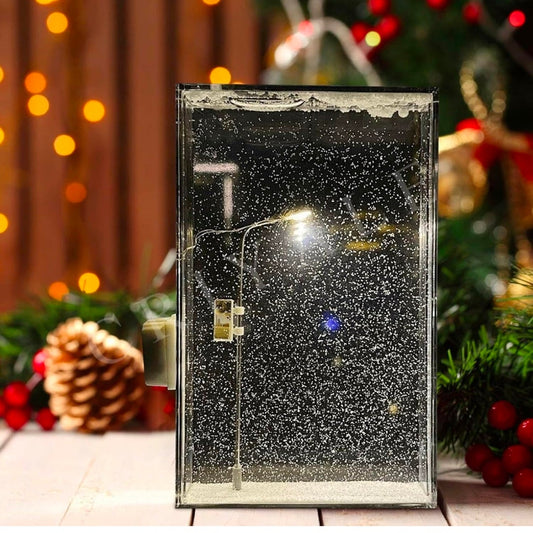 Snowfall Lamp - Handmade DIY Snow Scenery Night Light with Snowflake Design, Christmas Winter Decor, DIY Kit Included, Ideal for Street Light Snow Globe, Elegant Snow Lamp for Home & Kids