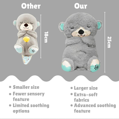 Breathing Teddy Otter Glowing Music for Baby Sensory Sleep Lights Rhythmic Simulation Plush for Babies Kids Soothing Sound and Décor Item  for Valentine
