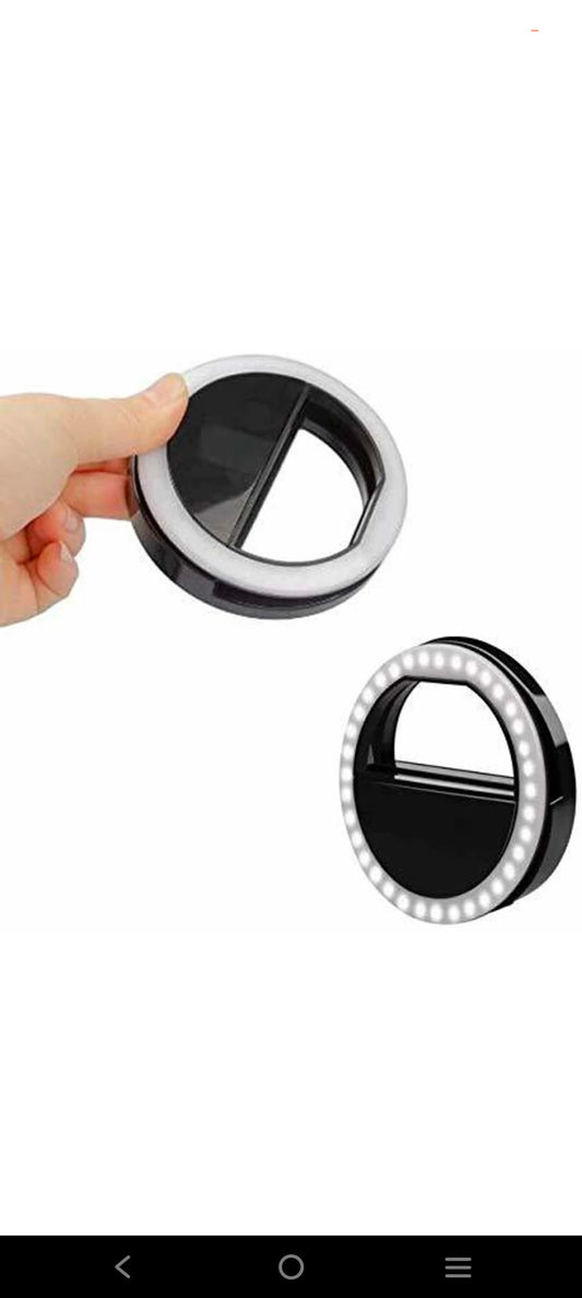 Selfie Ring Light with for Live Stream/Makeup, Mini Led Camera Ringlight Ring Flash  (Black)