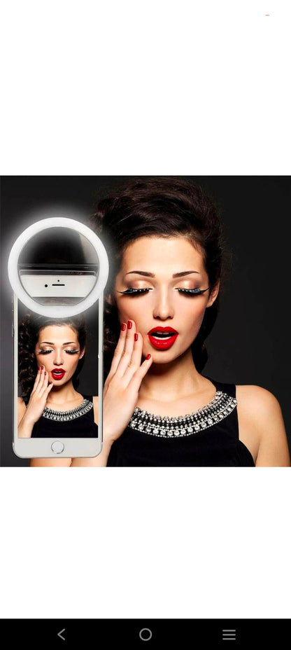 Selfie Ring Light with for Live Stream/Makeup, Mini Led Camera Ringlight Ring Flash  (Black)