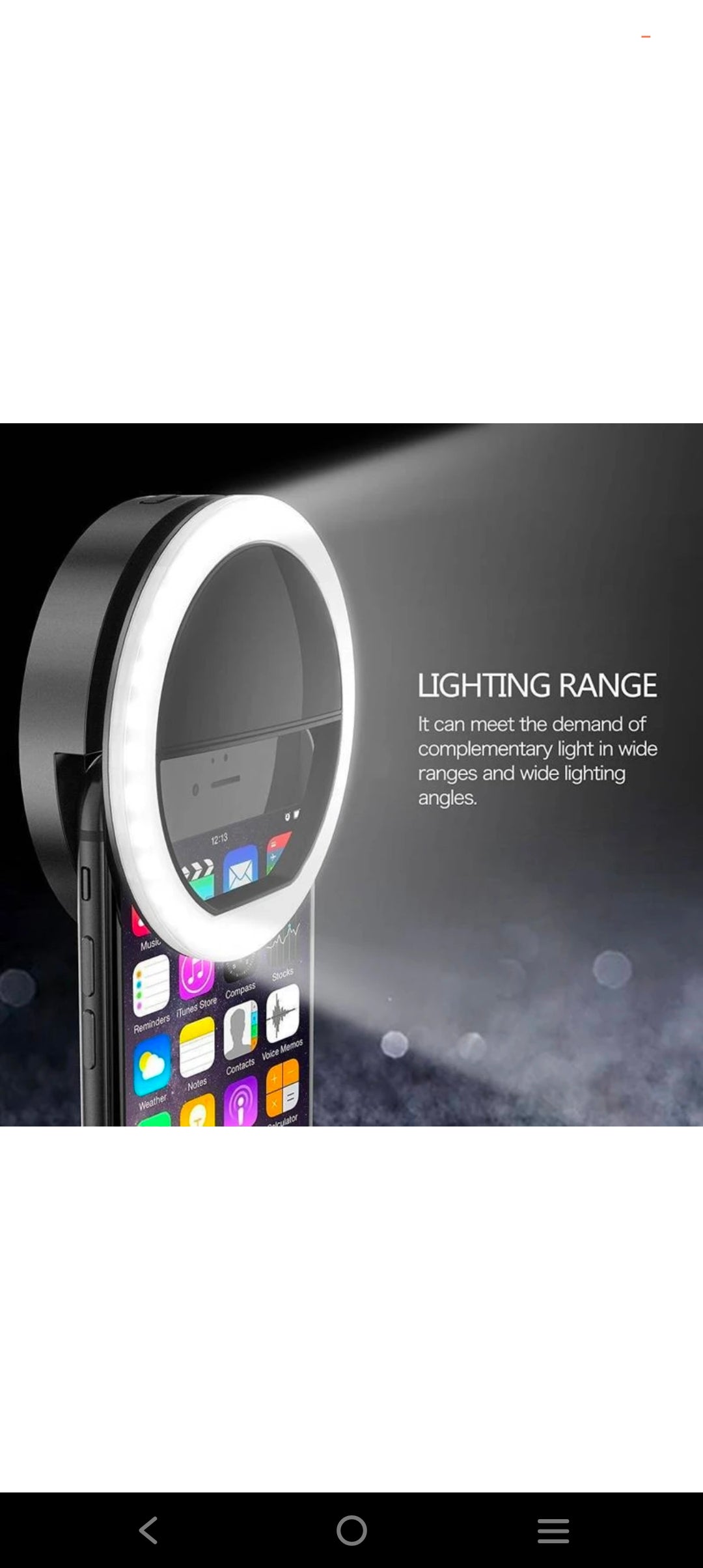 Selfie Ring Light with for Live Stream/Makeup, Mini Led Camera Ringlight Ring Flash  (Black)