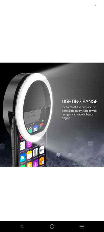 Selfie Ring Light with for Live Stream/Makeup, Mini Led Camera Ringlight Ring Flash  (Black)