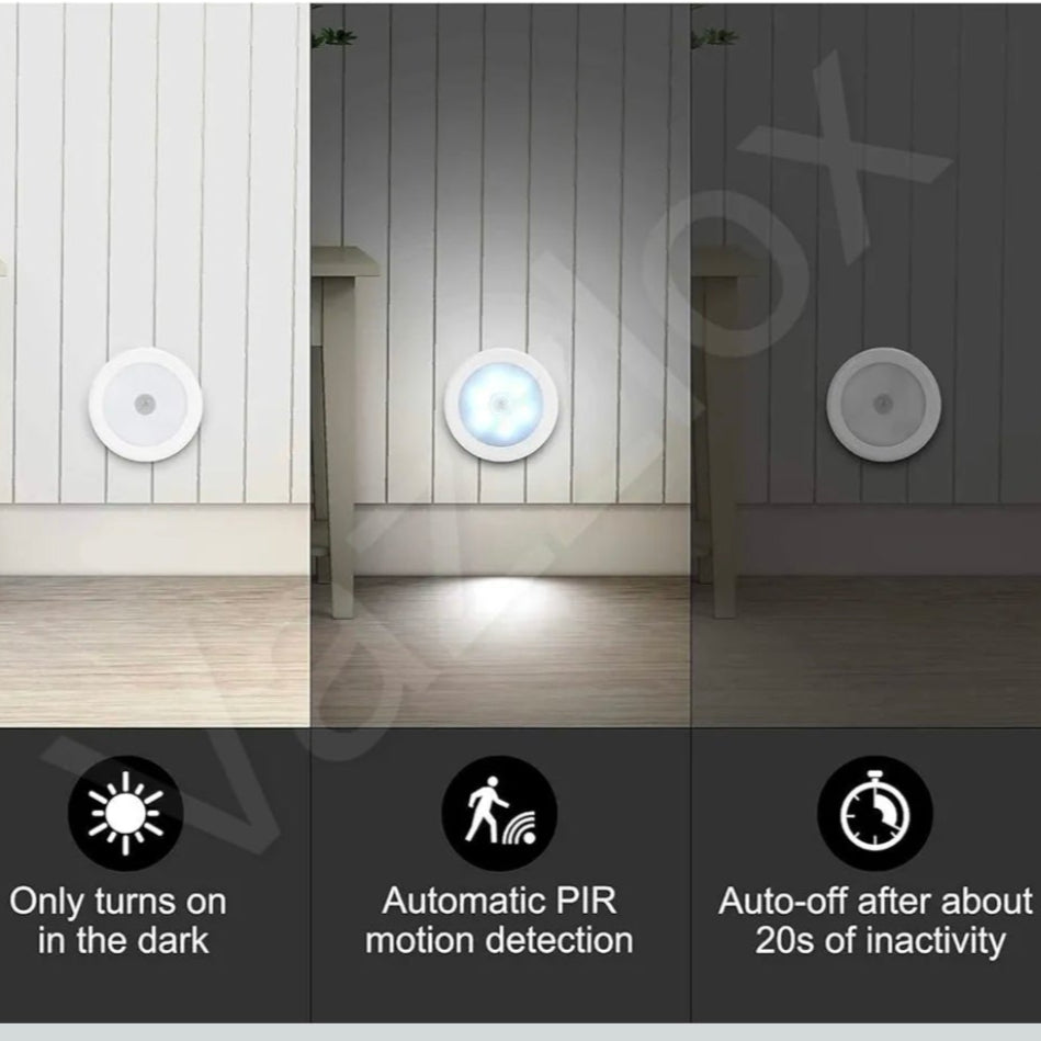 Sensor Light for Home with USB Charging Wireless Self Adhesive LED Night Light Rechargeable Body Sensor Wall Light for Hallway, Wardrobe, Bedroom, Bathroom Night Lamp  (3.35 cm, White)