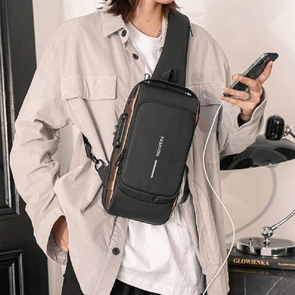 Sling Bag Small 6L Leptop Backpack Anti -Thief Water Resistant Cross Bag with USB Charging Port Bag