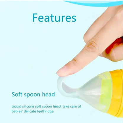 Silicone Squeeze Food Feeder with Ultra-Soft Spoon Multicolor