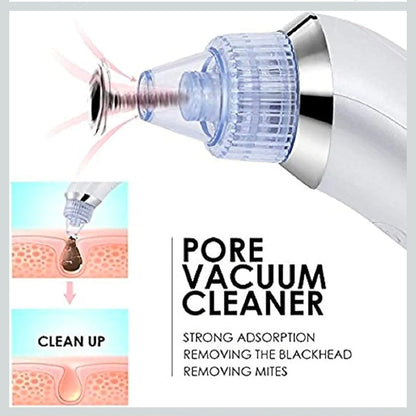 Derma Suction Blackhead Remover Tool – Electric Pore Vacuum Cleaner with 4 Suction Heads for Deep Facial Cleansing, Acne, Pimple & Oil Removal – USB Rechargeable