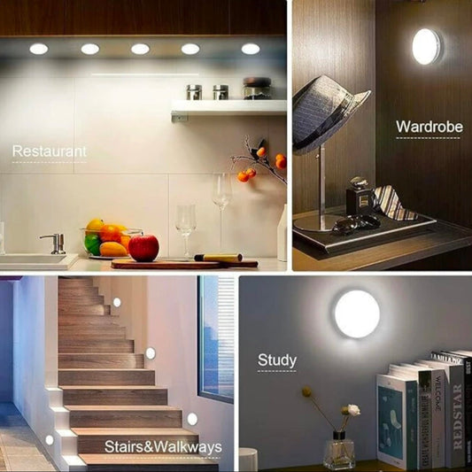 Sensor Light for Home with USB Charging Wireless Self Adhesive LED Night Light Rechargeable Body Sensor Wall Light for Hallway, Wardrobe, Bedroom, Bathroom Night Lamp  (3.35 cm, White)