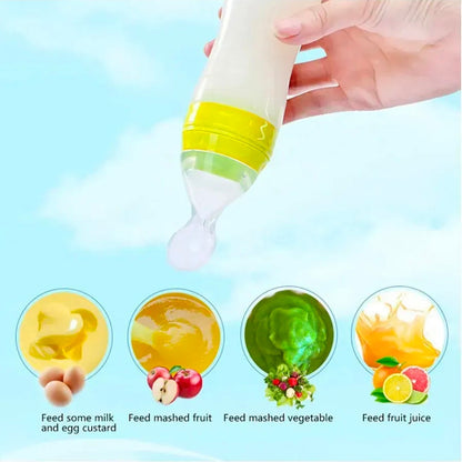 Silicone Squeeze Food Feeder with Ultra-Soft Spoon Multicolor
