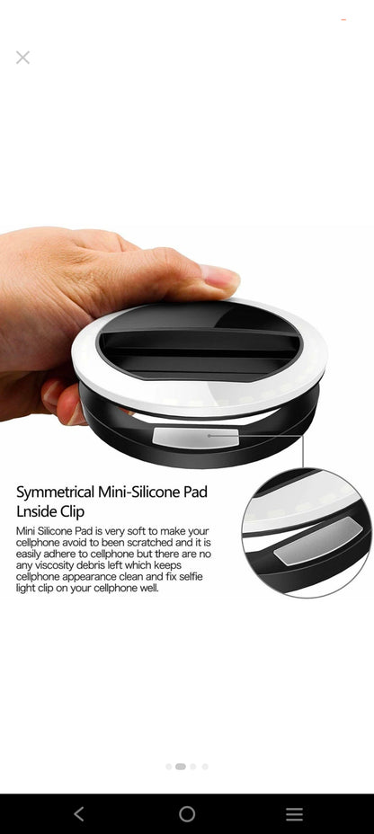 Selfie Ring Light with for Live Stream/Makeup, Mini Led Camera Ringlight Ring Flash  (Black)
