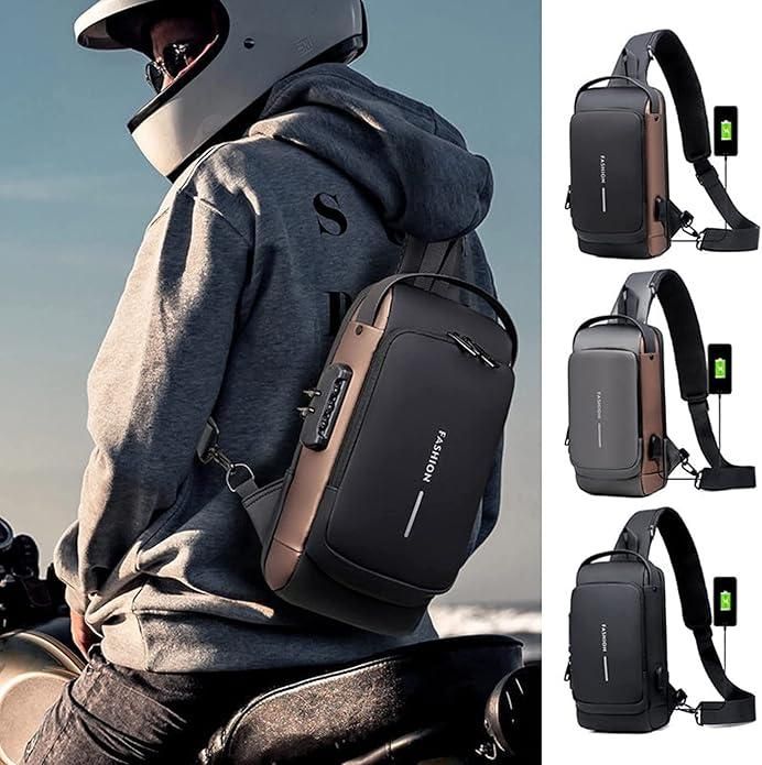 Sling Bag Small 6L Leptop Backpack Anti -Thief Water Resistant Cross Bag with USB Charging Port Bag