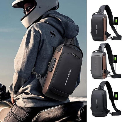Sling Bag Small 6L Leptop Backpack Anti -Thief Water Resistant Cross Bag with USB Charging Port Bag