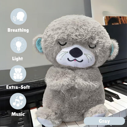 Breathing Teddy Otter Glowing Music for Baby Sensory Sleep Lights Rhythmic Simulation Plush for Babies Kids Soothing Sound and Décor Item  for Valentine